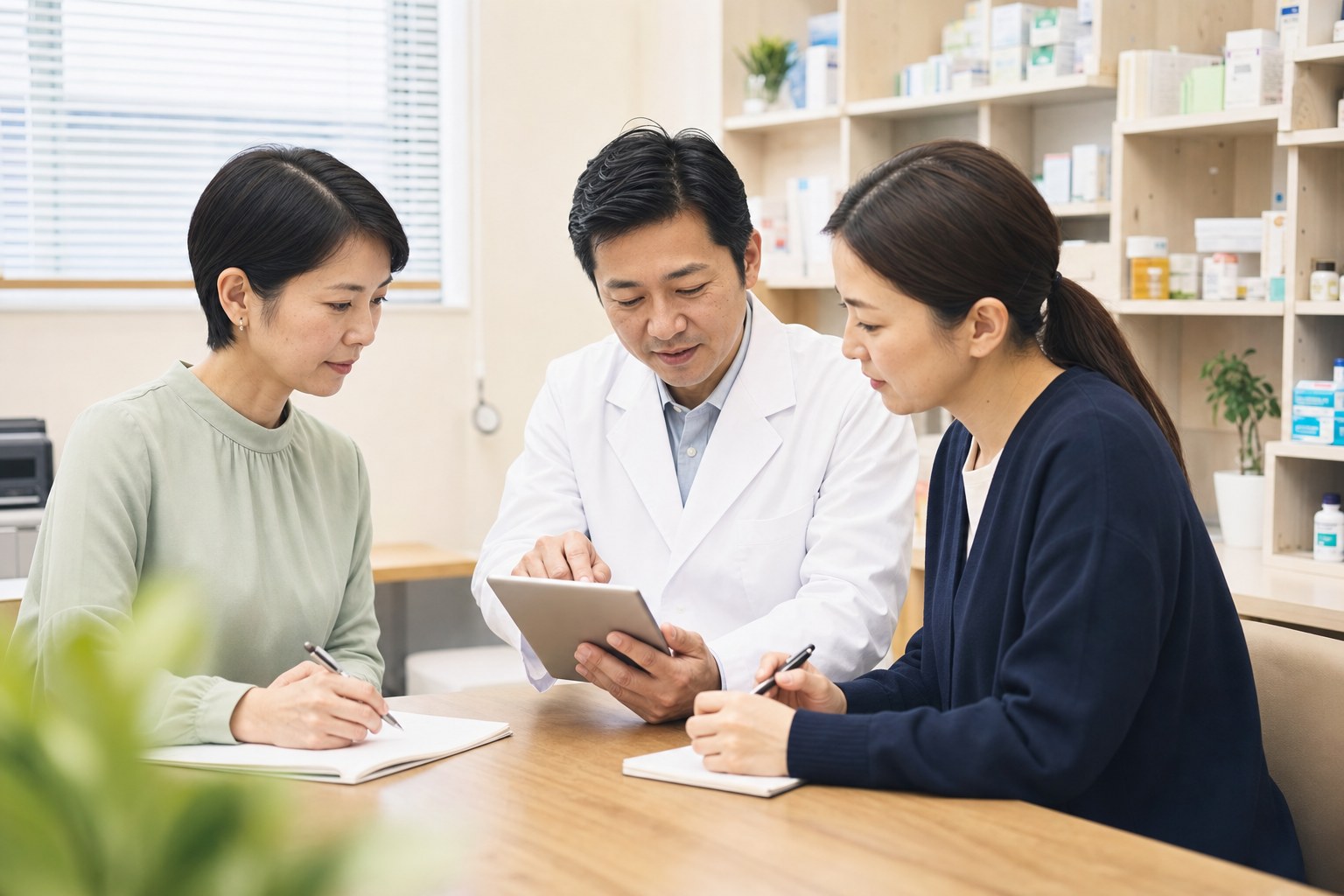情報を共有する薬局スタッフ(イメージ)